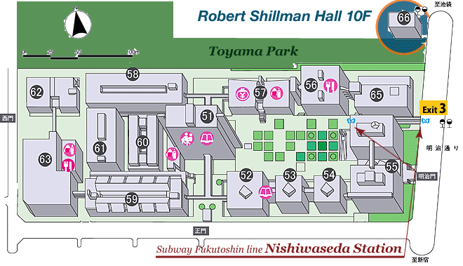 Campus map Nishiwaseda